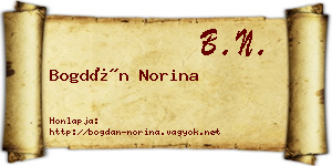 Bogdán Norina névjegykártya