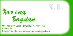 norina bogdan business card